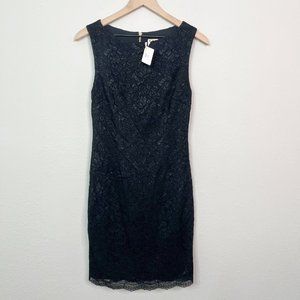 Haute Hippie Women's Black Lace Sleeveless Dress Size 6 Exposed Gold Zipper